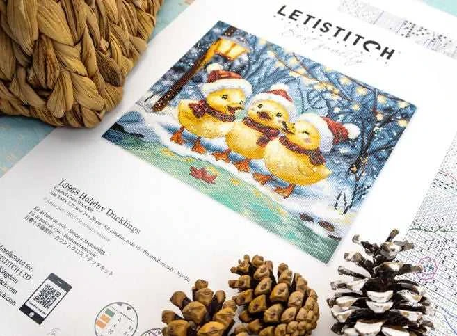 Letistitch Kryželiu siuvinėjimo rinkinys „Šventiniai ančiukai“ 24x20 cm SLETIL9968