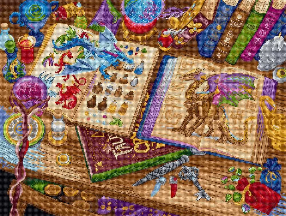 Letistitch Siuvinėjimo kryželiu rinkinys "Drakonų studijos" 38x29 cm SLETIL9965