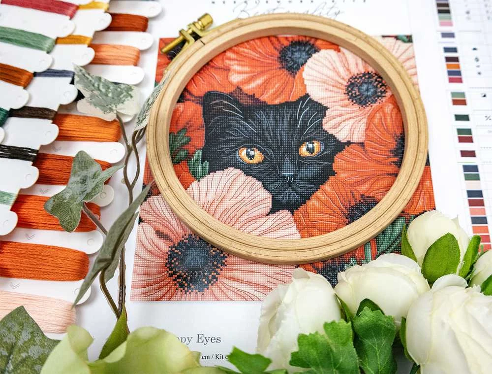 Letistitch Siuvinėjimo kryželiu rinkinys „Aguonos akys“ 24x24 cm SLETIL9949