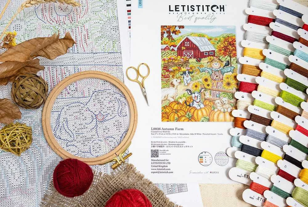Letistitch Kryželiu siuvinėjimo rinkinys "Rudens ūkis" 27x35cm SLETIL9936
