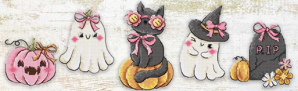 Letistitch Kryželiu siuvinėjimo rinkinys „Boo Crew Ornaments“ 5 vnt. SLETIL9944