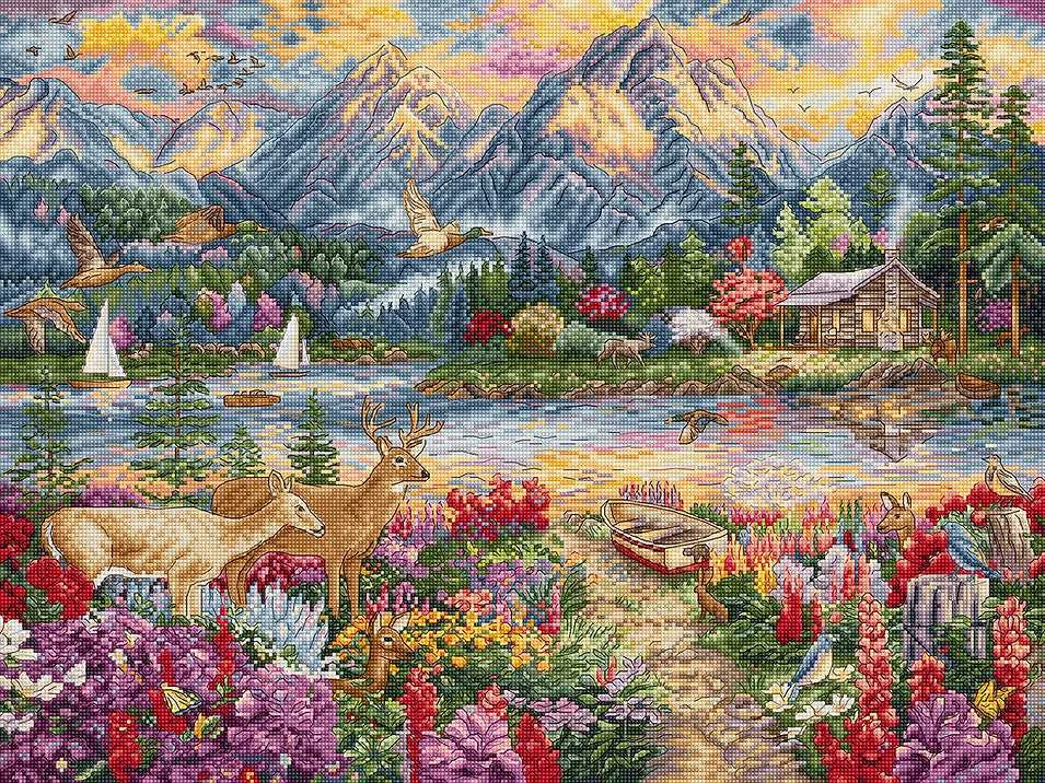Letistitch Kryželiu siuvinėjimo rinkinys "Pavasario kalnų didybė" 45x34cm SLETIL9939