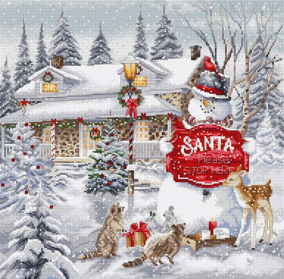 Letistitch Kryželiu siuvinėjimo rinkinys „Please Stop Here“ 31x31 cm