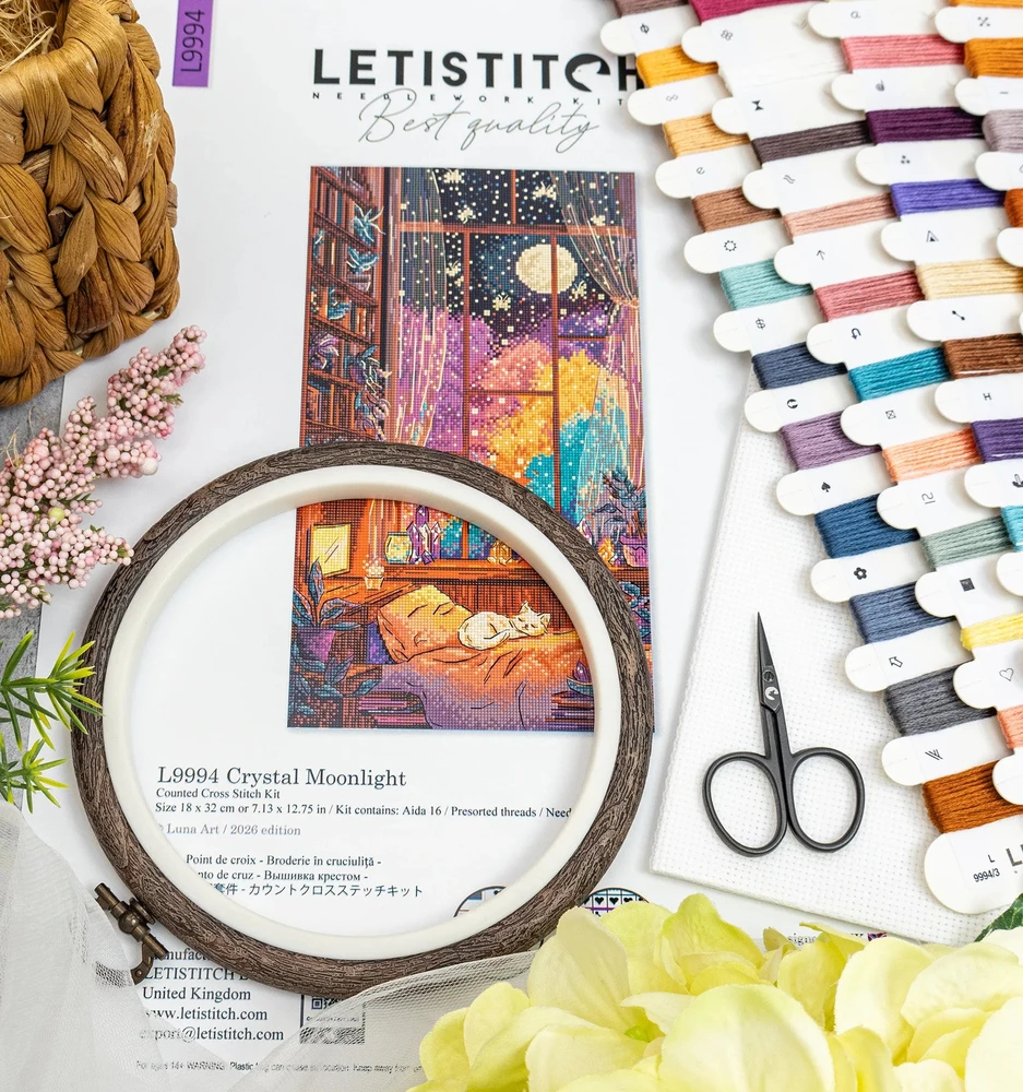 Letistitch Siuvinėjimo kryželiu rinkinys „Krištolinė mėnesiena“ 18 x 32 cm