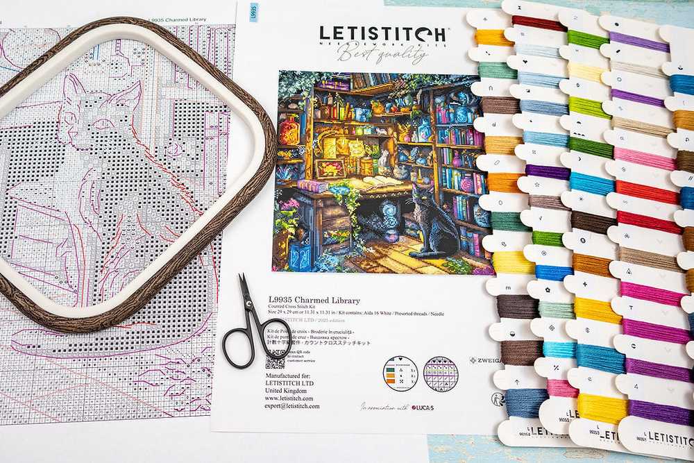 Letistitch Kryželiu siuvinėjimo rinkinys „Užburta biblioteka“ 29x29 cm SLETIL9935