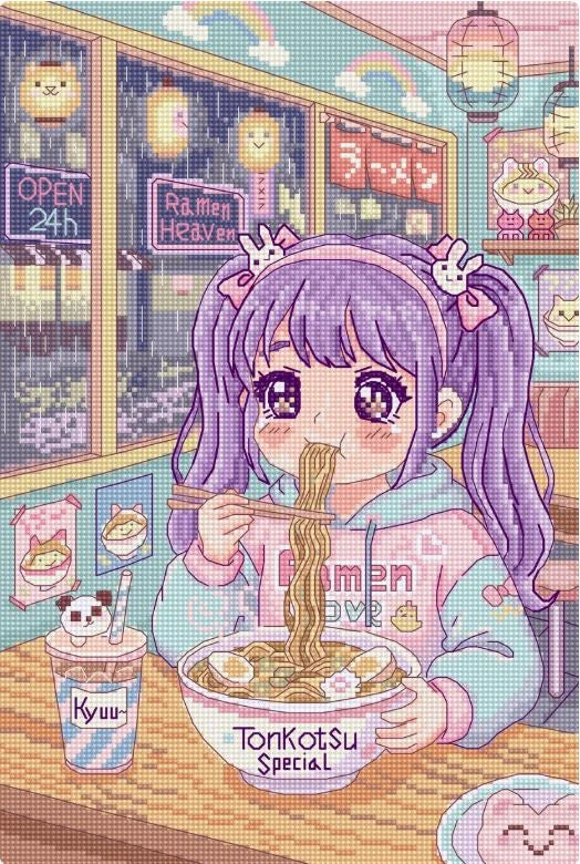 Letistitch Siuvinėjimo kryželiu rinkinys „Ramen diena“ 18x27 cm
