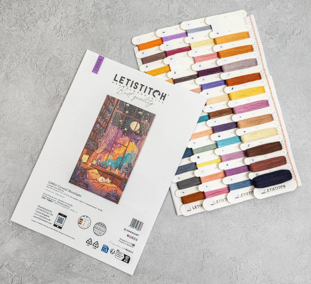 Letistitch Siuvinėjimo kryželiu rinkinys „Krištolinė mėnesiena“ 18 x 32 cm