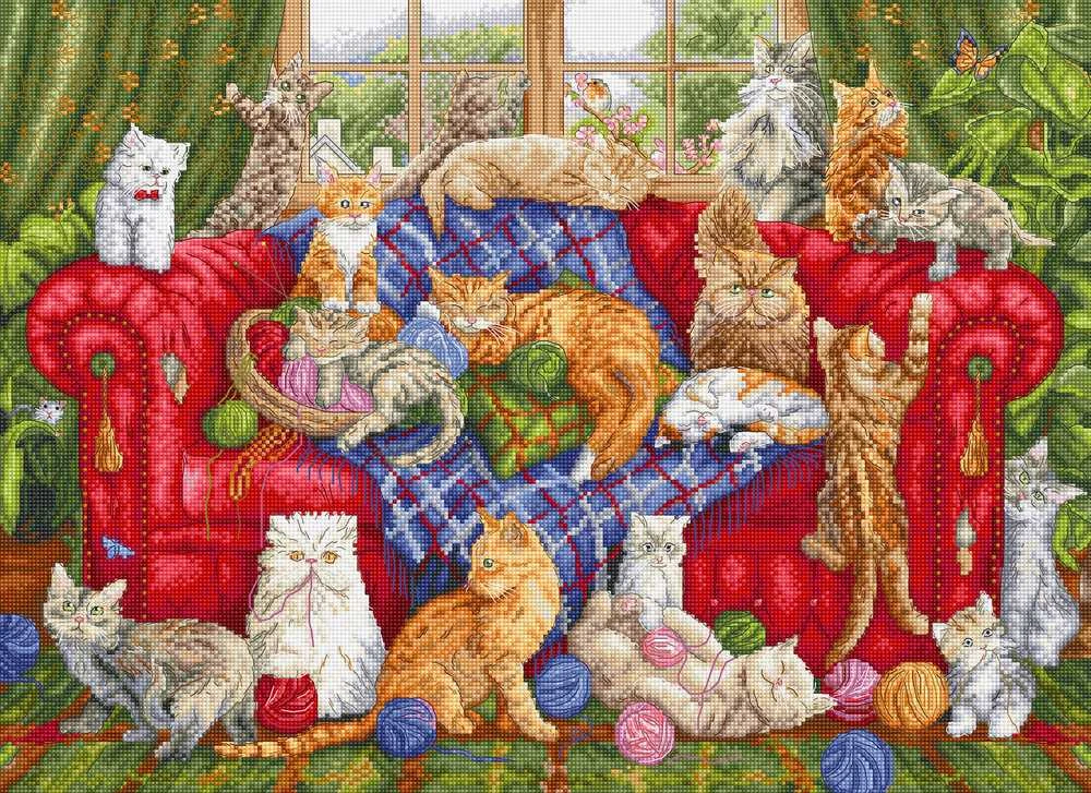 Letistitch Kryželiu siuvinėjimo rinkinys "Meow Manor" 44x32cm SLETIL9946