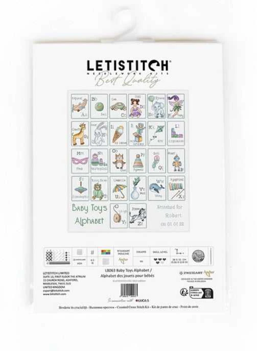 LetiStitch luca S Žaislai kūdikiams Abėcėlė 38x33cm SLETIL8063