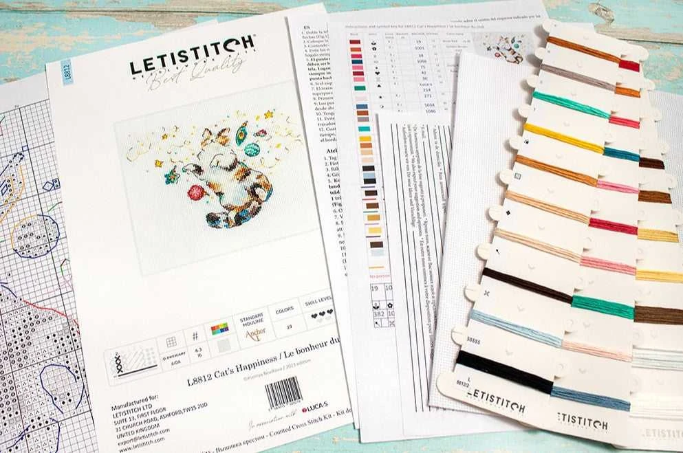 LetiStitch luca S Katės laimė 15x11 cm SLETIL8812