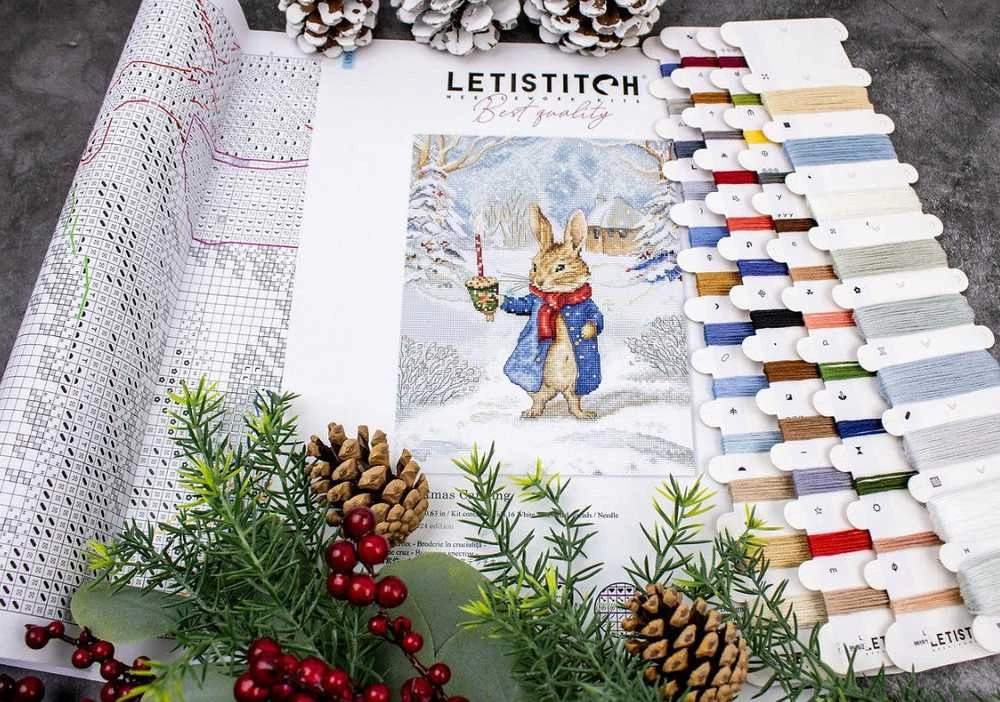 LetiStitch luca S Siuvinėjimo kryželiu rinkinys Christmas Caroling 21x27cm SLETIL9918