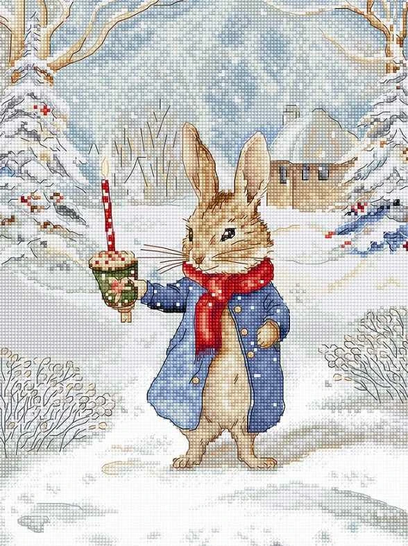 LetiStitch luca S Siuvinėjimo kryželiu rinkinys Christmas Caroling 21x27cm SLETIL9918