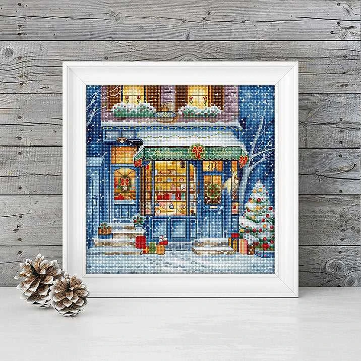 Letistitch Kryželiu siūlų rinkinys Kalėdų dovanos Parduotuvė 21x21cm SLETIL8109