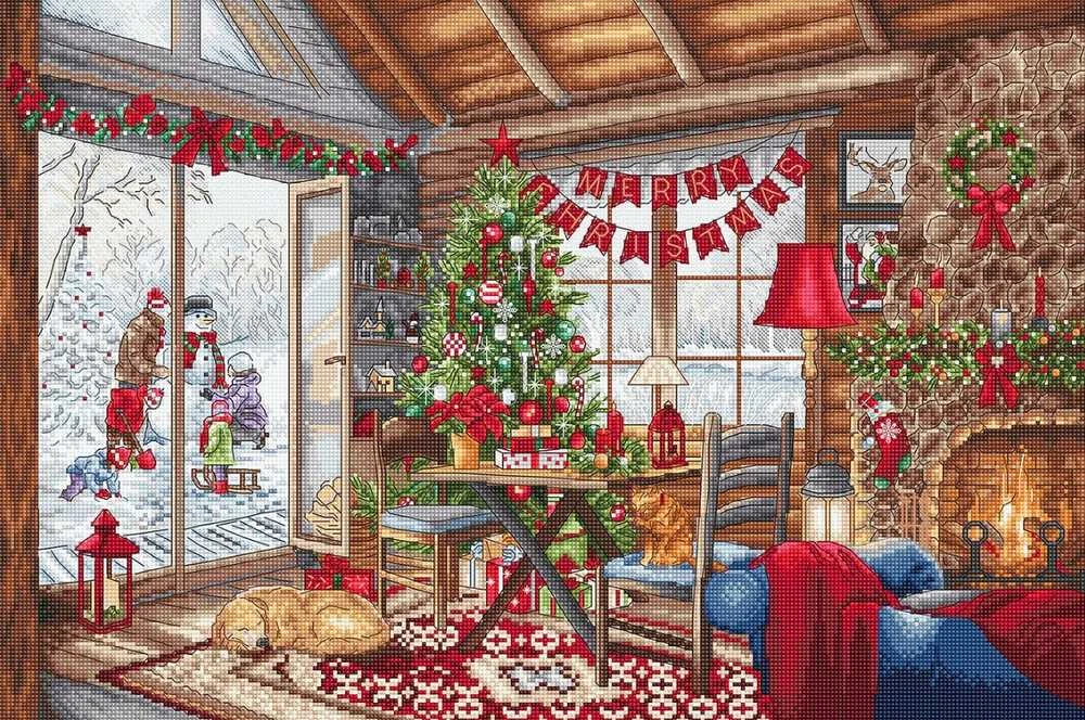 Letistitch Siuvinėjimo kryželiu rinkinys "Kalėdų namelis" 43x29cm SLETIL8105