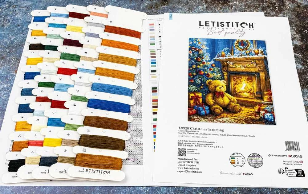 LetiStitch luca S Kryželiu siuvinėjimo rinkinys Artėja Kalėdos 22x27cm SLETIL9920