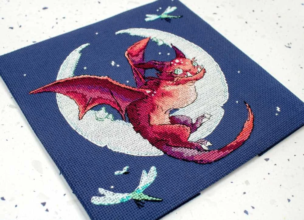 LetiStitch luca S Skaičiuotas kryžiaus dygsnio rinkinys "Drakonas" 20x19cm SLETIL8800