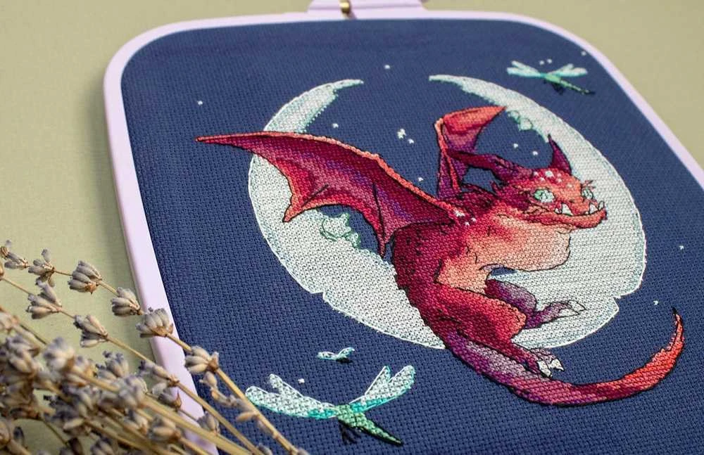 LetiStitch luca S Skaičiuotas kryžiaus dygsnio rinkinys "Drakonas" 20x19cm SLETIL8800