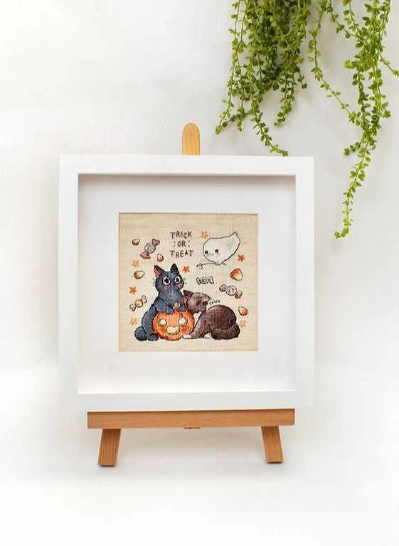LetiStitch luca S Skaičiuojamo kryžminio dygsnio rinkinys "Trick Or Treat" №2 14x13cm SLETIL8815