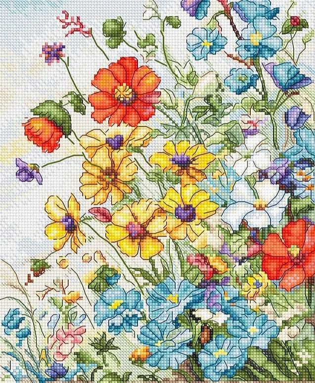 Letistitch Kryželiu siuvinėjimo rinkinys "Laukinės gėlės" 21x18cm SLETIL8091