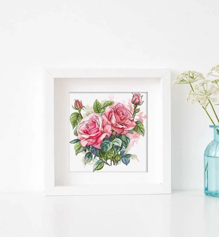 Letistitch Kryželiu siuvinėjimo rinkinys "Rožinis žiedas" 22x23cm SLETIL8093