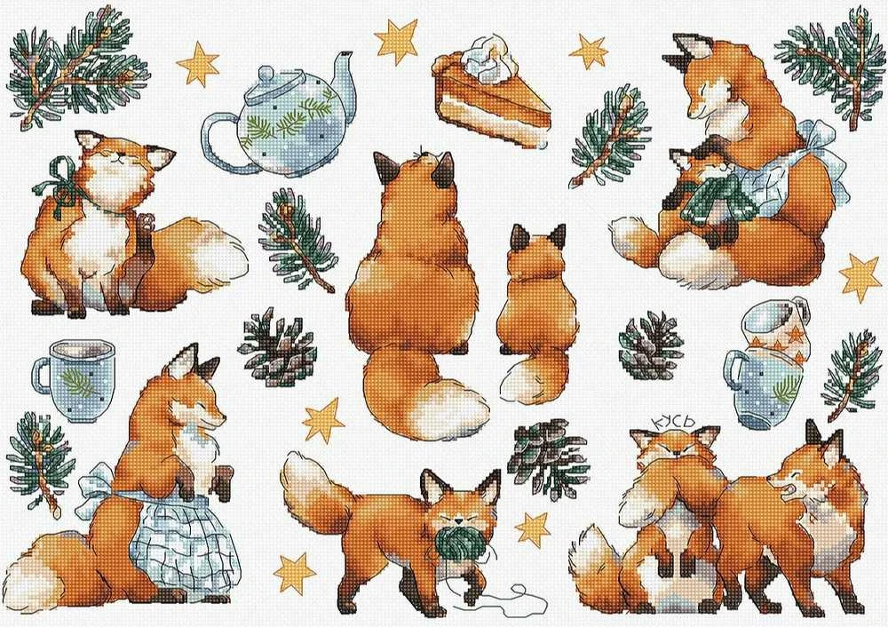 LetiStitch luca S Kryželiu siuvinėjimo rinkinys "Foxy New Year" 39x27cm SLETIL8802