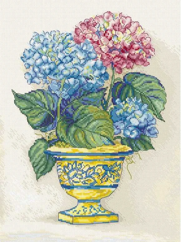 LetiStitch luca S (D) Hydrangea Blooms 30x22cm SLETIL8065