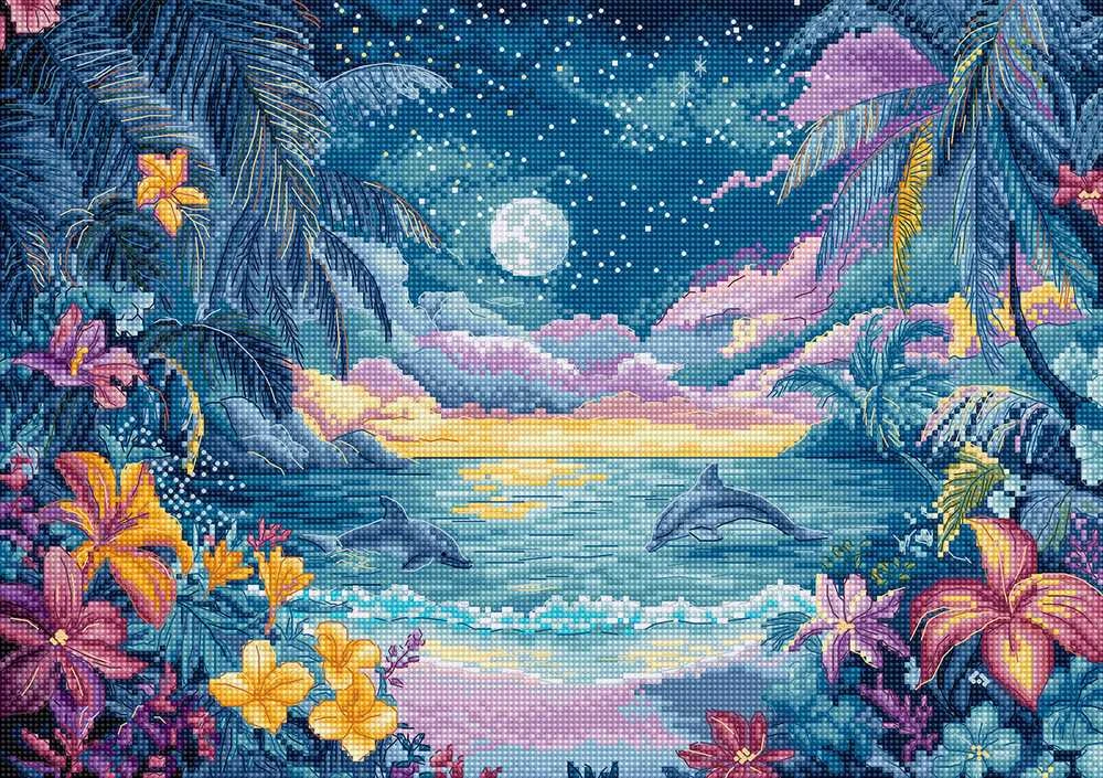 Letistitch Siuvinėjimo kryželiu rinkinys "Mėlyna Mirage" 32x22cm SLETIL9951