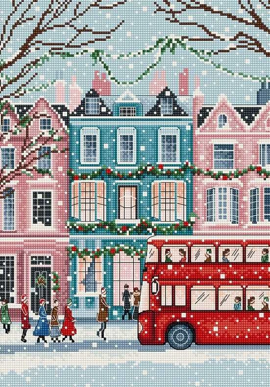 LetiStitch luca S Kryželio rinkinys Londono sniegas 19x27cm SLETIL9919