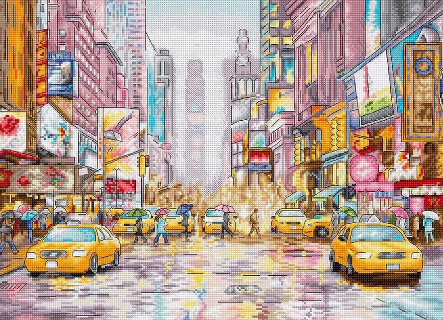 LetiStitch luca S Kryželiu siūlų rinkinys New York Times Square 38x27cm SLETIL8222