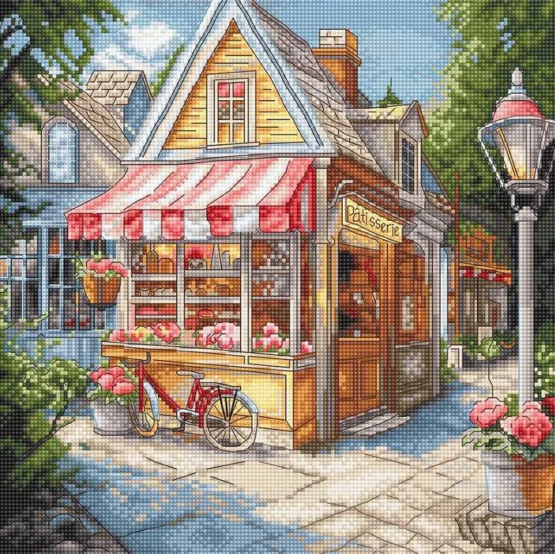 Letistitch Kryželiu siuvinėjimo rinkinys „Konditerijos parduotuvė“ 24x24cm SLETIL8098