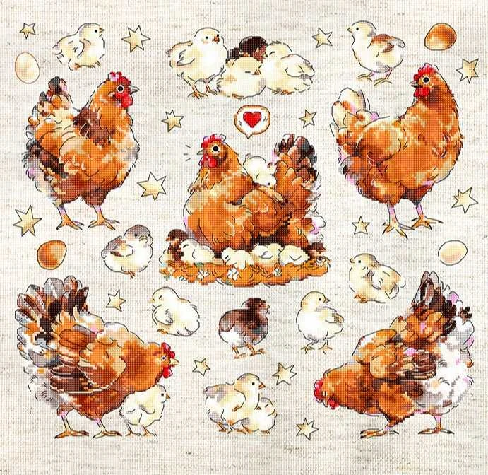 LetiStitch luca S Dryžuotos vištos 33x30 cm SLETIL8819