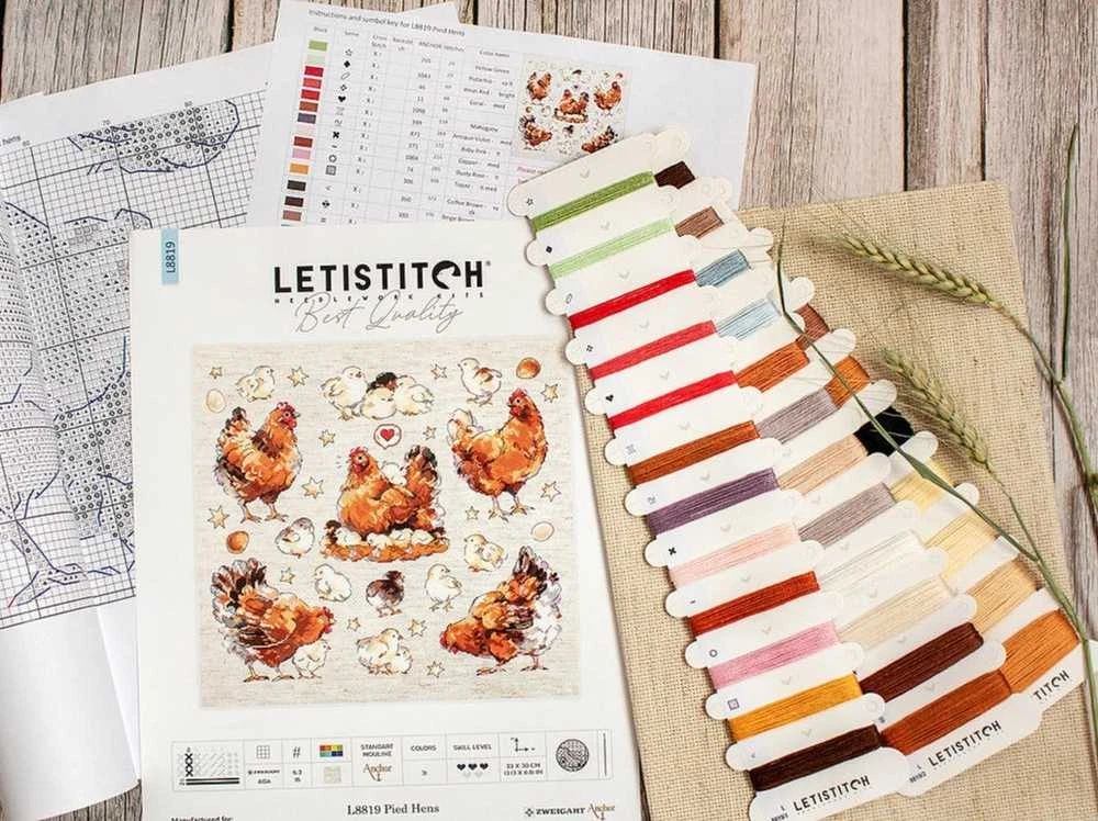 LetiStitch luca S Dryžuotos vištos 33x30 cm SLETIL8819
