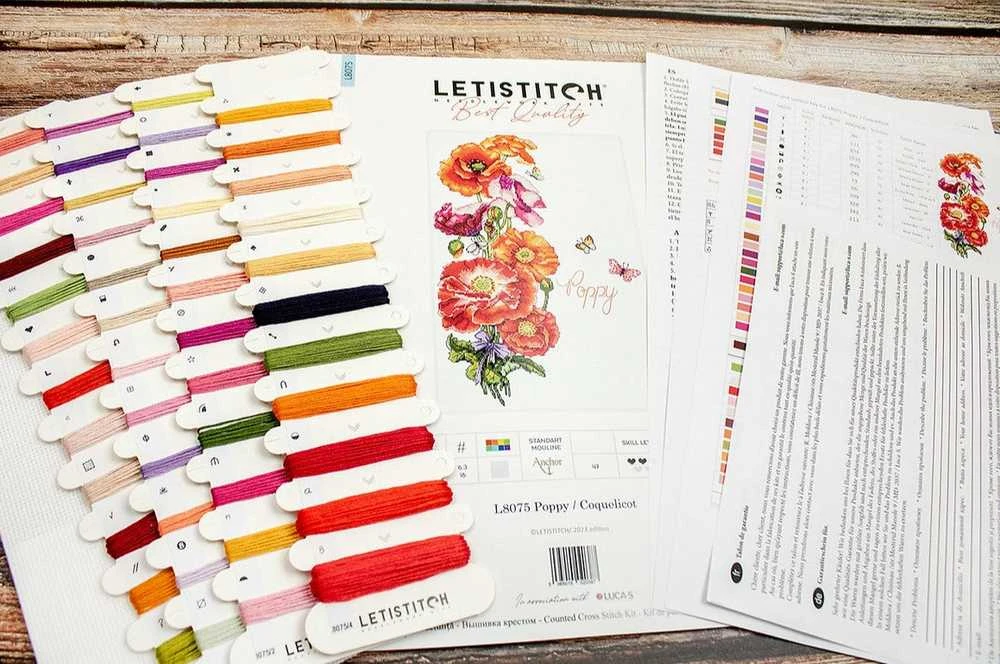 LetiStitch luca S Poppy 35x22 cm SLETIL8075