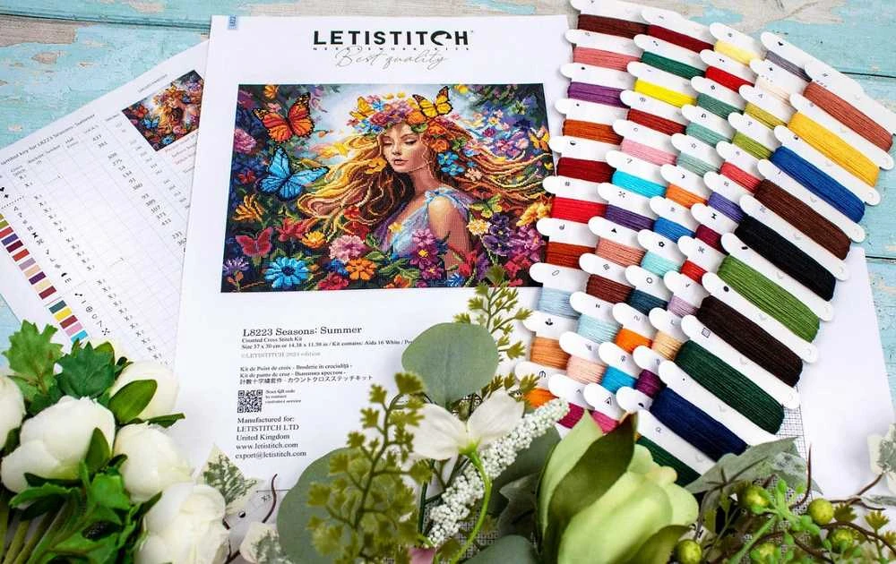 LetiStitch luca S Kryželiu siuvinėjimo rinkinys Seasons: Summer 37x30cm SLETIL8223