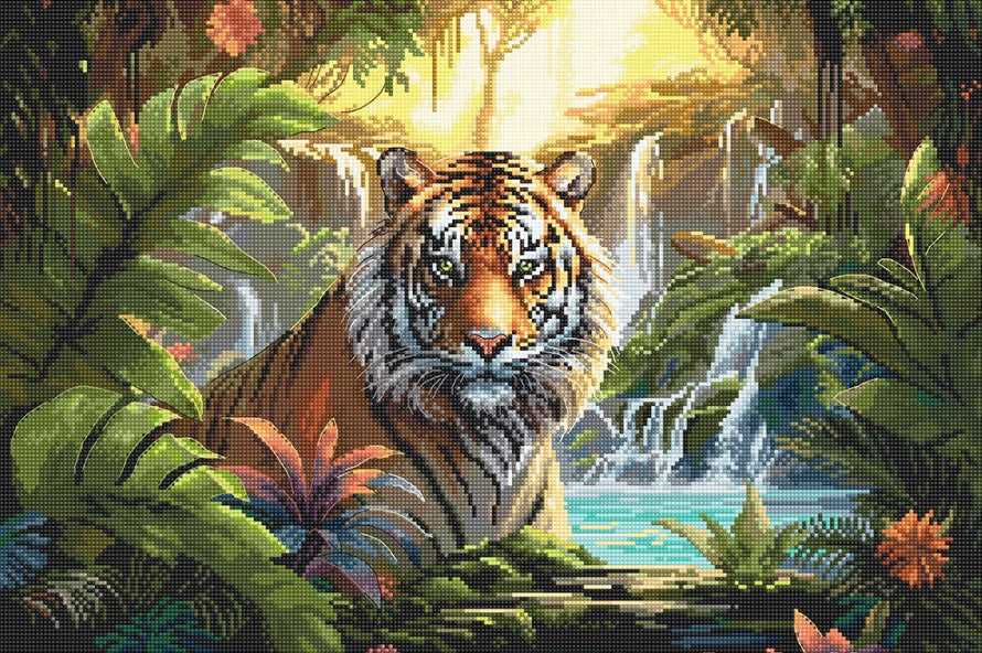 LetiStitch luca S Kryželiu siuvinėjimo rinkinys Waterfall Rest 40x27cm SLETIL9900
