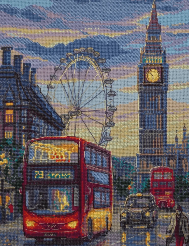 Riolis Kryželiu siuvinėjimo rinkinys - Aine kolekcija "Liūdna Londonas" 30x40 cm SRA1014