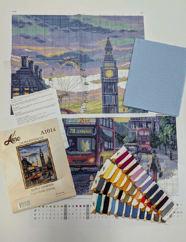 Riolis Kryželiu siuvinėjimo rinkinys - Aine kolekcija "Liūdna Londonas" 30x40 cm SRA1014