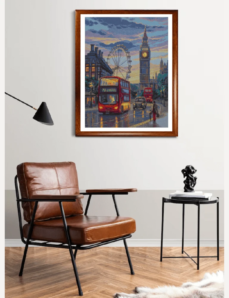 Riolis Kryželiu siuvinėjimo rinkinys - Aine kolekcija "Liūdna Londonas" 30x40 cm SRA1014