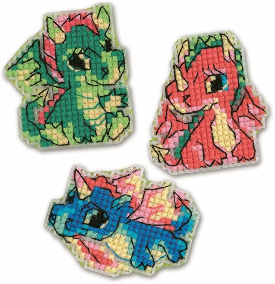 Riolis (Nebegaminamas) Kryželiu siuvinėjimo rinkinys Little Dragons SR2145AC