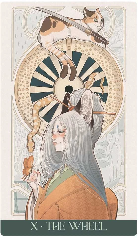Taro Kortų Kaladė - Lo Scarabeo Japanese Art Nouveau Tarot Premium Deck, 78 Kortos