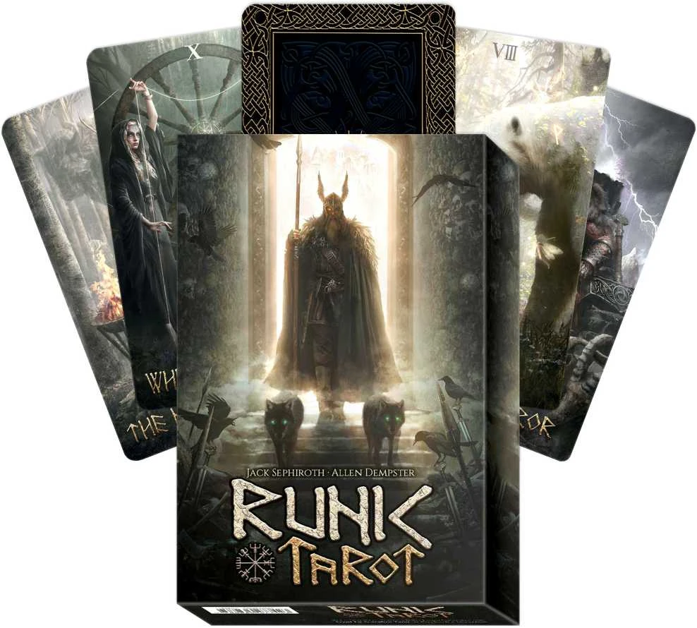 Lo Scarabeo Runic Tarott Kit kortos ir knyga