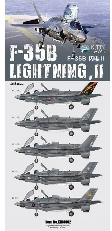 Lockheed F-35B Lightning II 3.0 naikintuvo modelis Kitty Hawk 1/48 80102