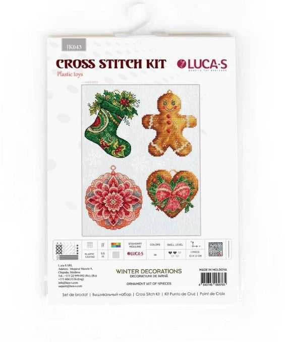 luca S Kalėdiniai žaislai ant plastikinio drobės "Žiemos dekoracijos" 10x12cm SJK043