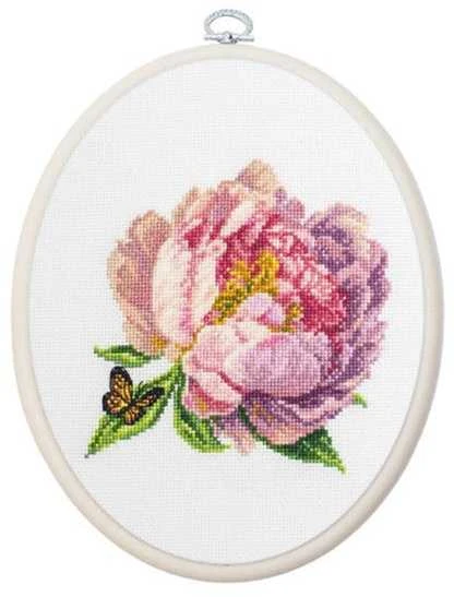 luca S Skaičiuojamas kryželiu rinkinys su lanku „Rozella“ Bijūnas 12x12cm SBC206