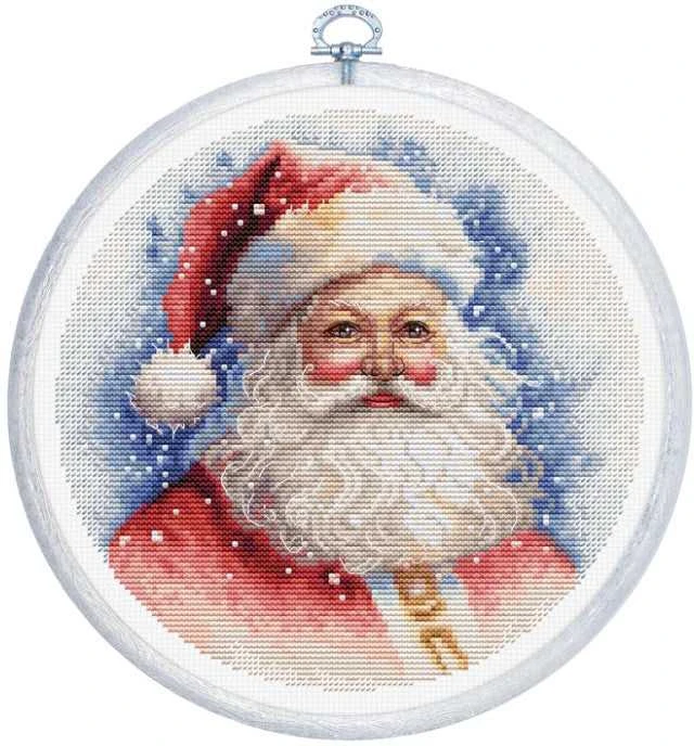 luca S Skaičiuojamo kryželio rinkinys su lankeliu "Santa" 17x17cm SBC224