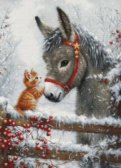 luca S Kryželiu siuvinėjimo rinkinys "Šiltas apkabinimas" 29x40cm SBU5075