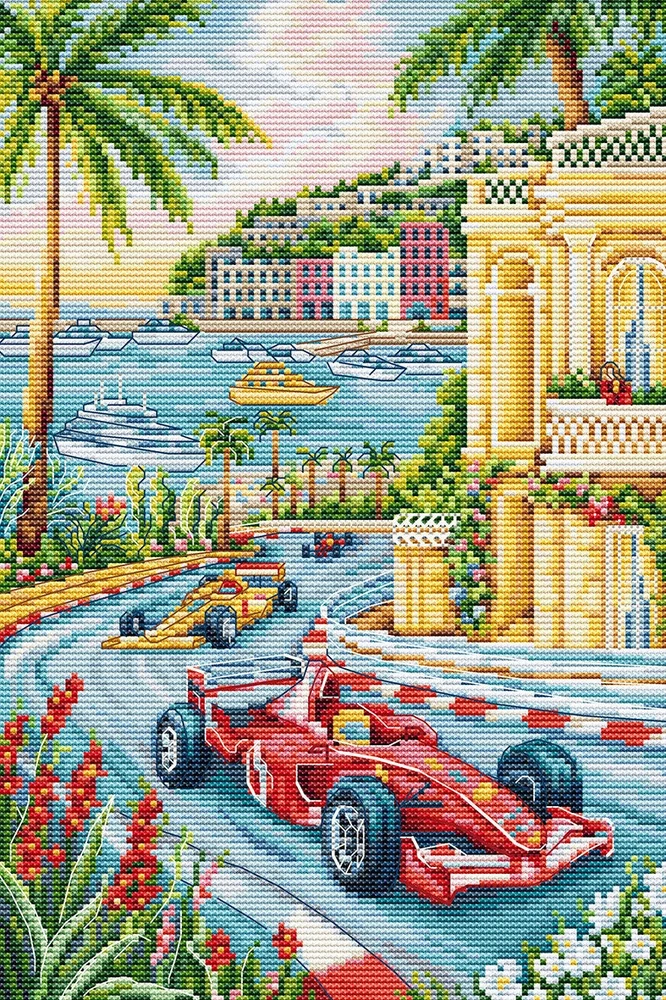 luca S Siuvinėjimo kryželiu rinkinys "F1 Grand Prix Monakas" 17.5 x 26 cm SBPK05