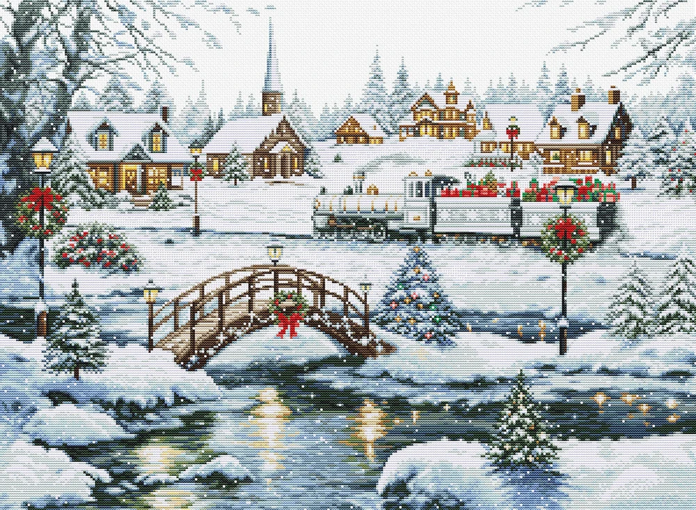 luca S Siuvinėjimo kryželiu rinkinys "Ledinės šviesos" 48 x 35 cm SBU5111