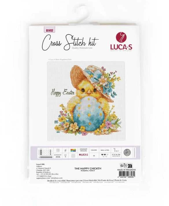 luca S Siuvinėjimo kryželiu rinkinys "Laiminga višta" 17x16cm SB1412