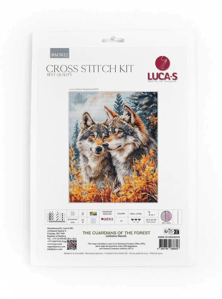 luca S Kryželių siuvinėjimo rinkinys Miško sargiai 25x32cm SBM3022